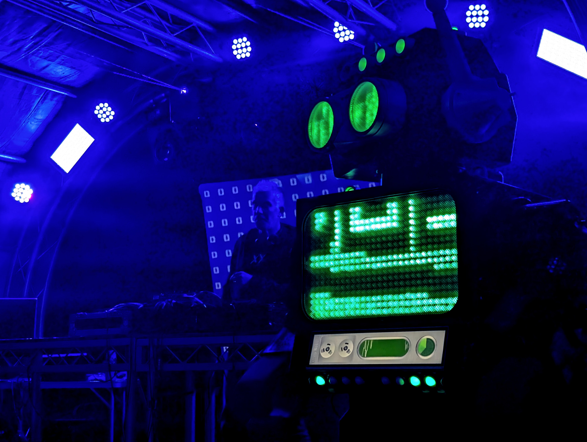 Disco Robots performing with Dave the Drummer at Utopia Festival